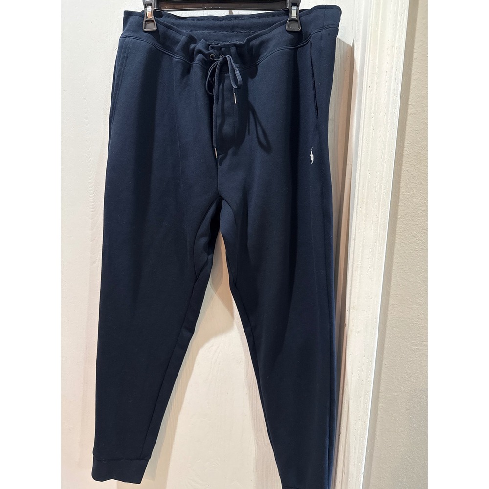 Polo Ralph Lauren Mens Navy Blue Fleece Joggers Sweatpants Pony Logo XXL